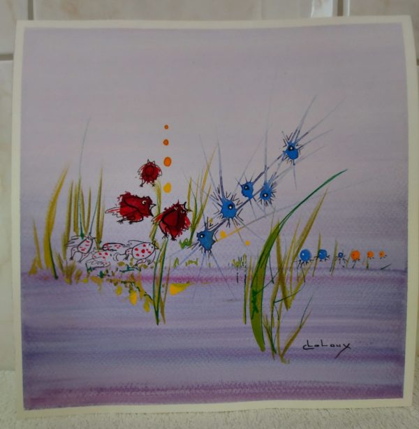 Aquarelle carrée "Poisson" (Claire Laloux)