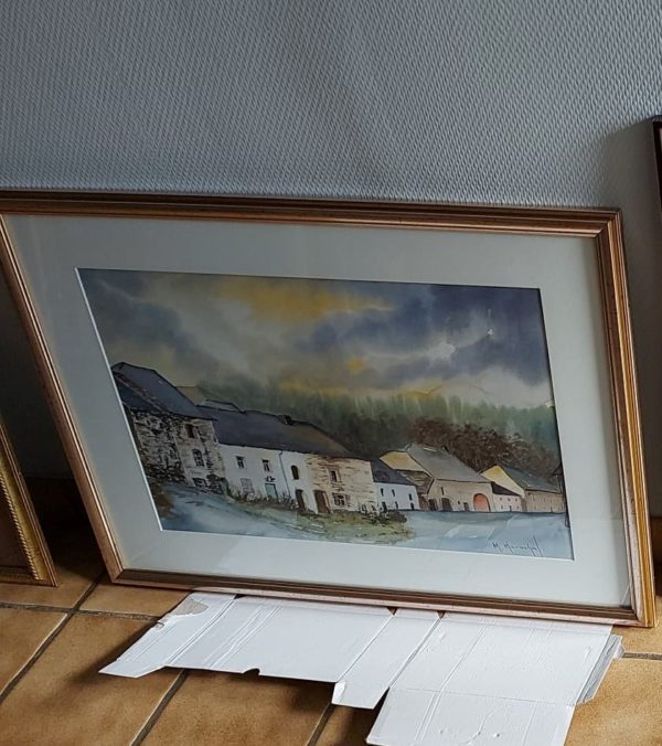 Peinture "Village" (Maurice Marischal)